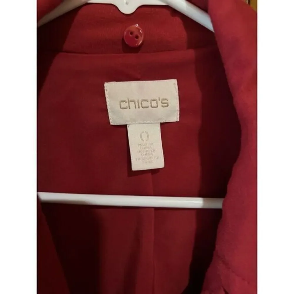 Chicos Red Double-Breasted Casual Chic Jacket‎ Blazer Office wear Size 0